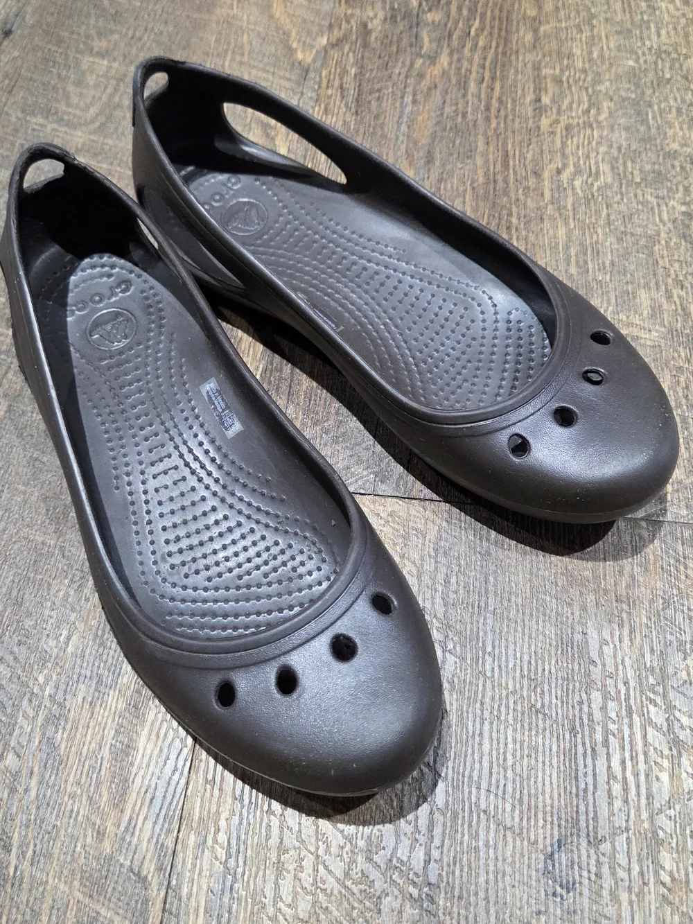 CROCS Women’s Dark Brown Slip-On Ballet Flats